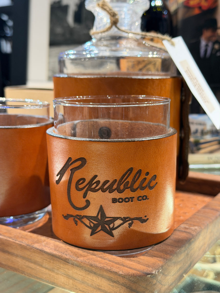 Leather Wrapped Whiskey Rocks Glasses