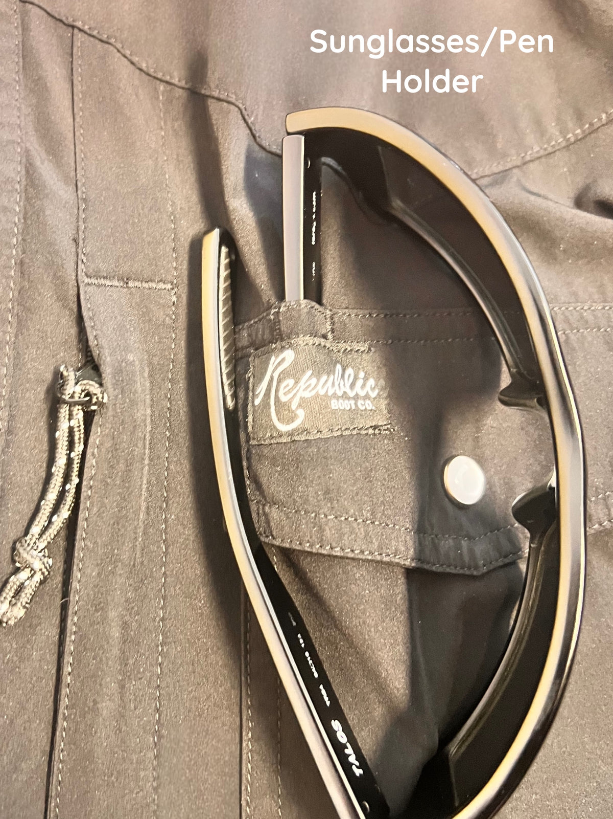 Republic performance shirt sunglasses holder