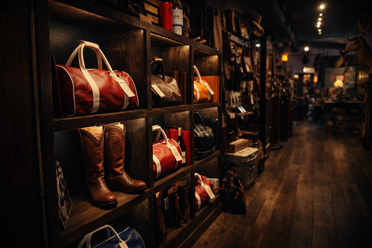 Premium Leather Small Duffle Bag - Red