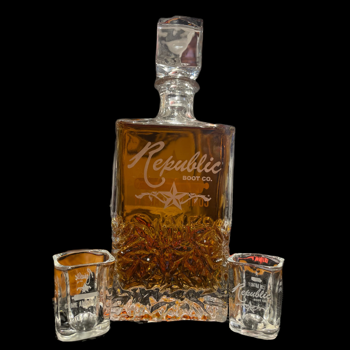 Whiskey Decanter and Shot Glasses