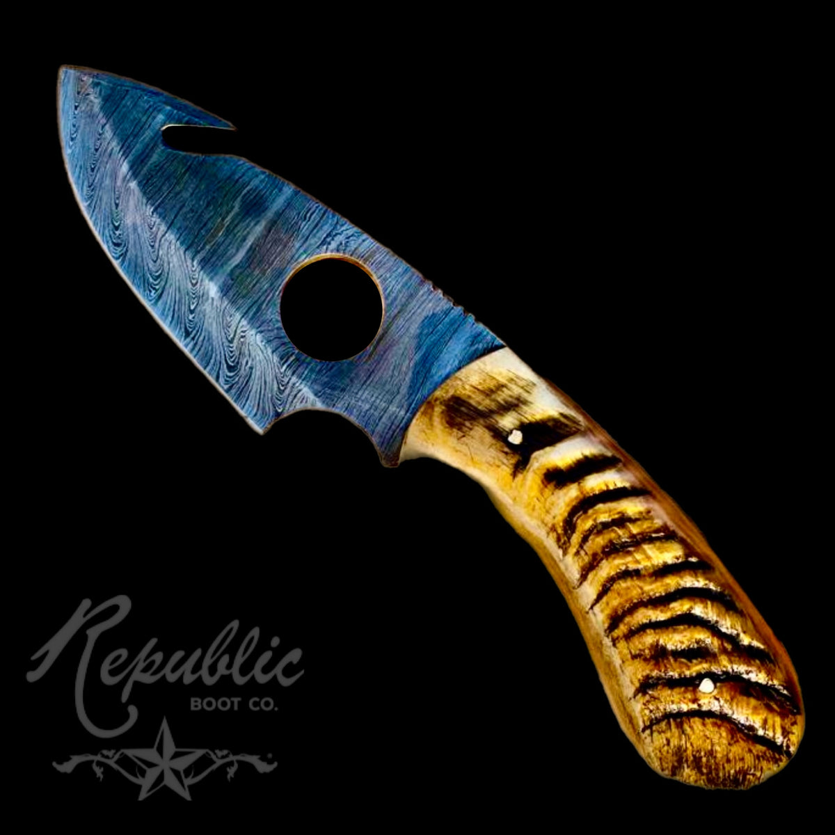 Tiger Damascus Gut Hook Skinner