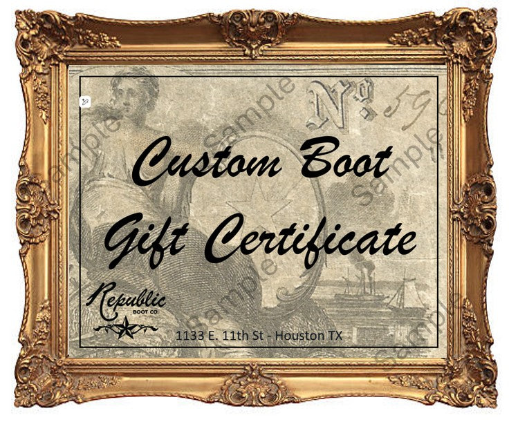 The Custom Boot Experience - Gift Certificate