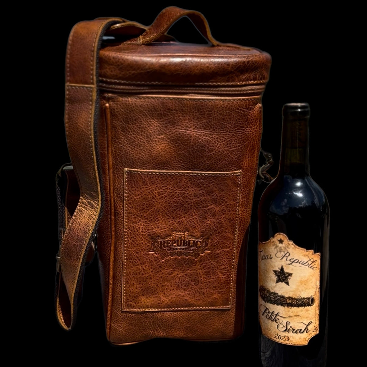 Wine Bag (2 Bottle) - Oil Tanned