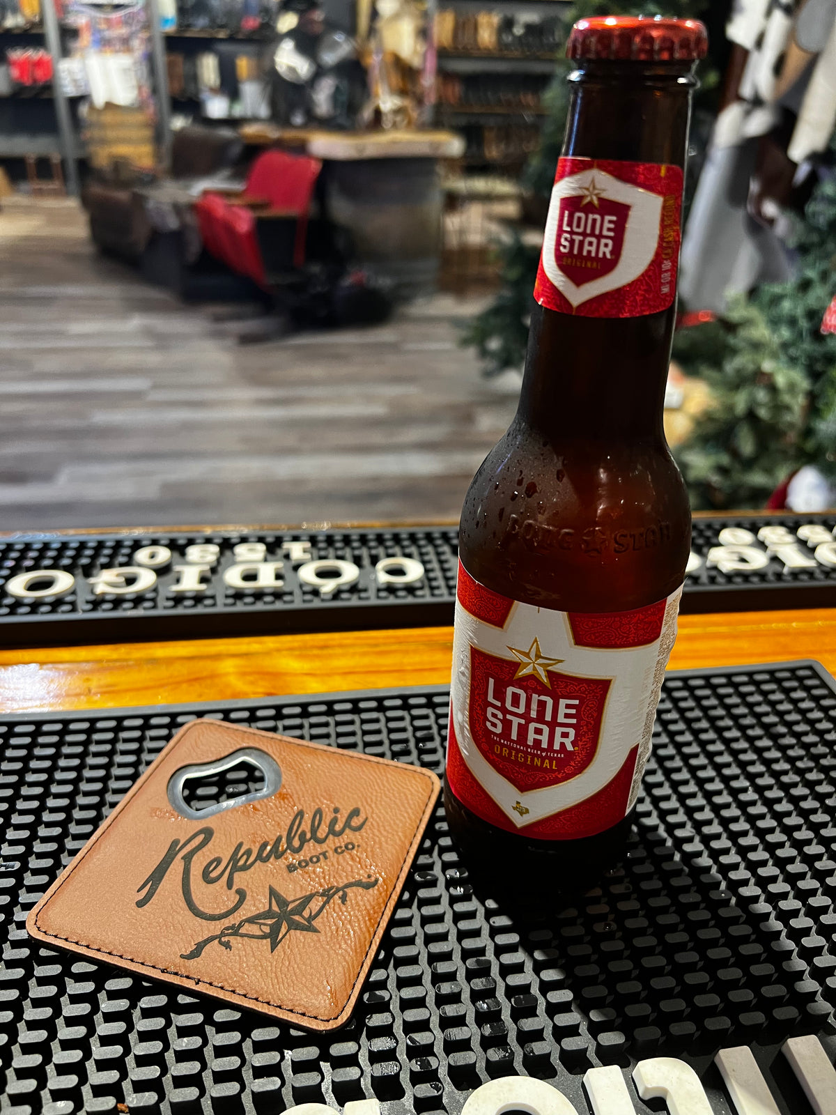 Leather Coaster with Bottle Opener (2 pack)