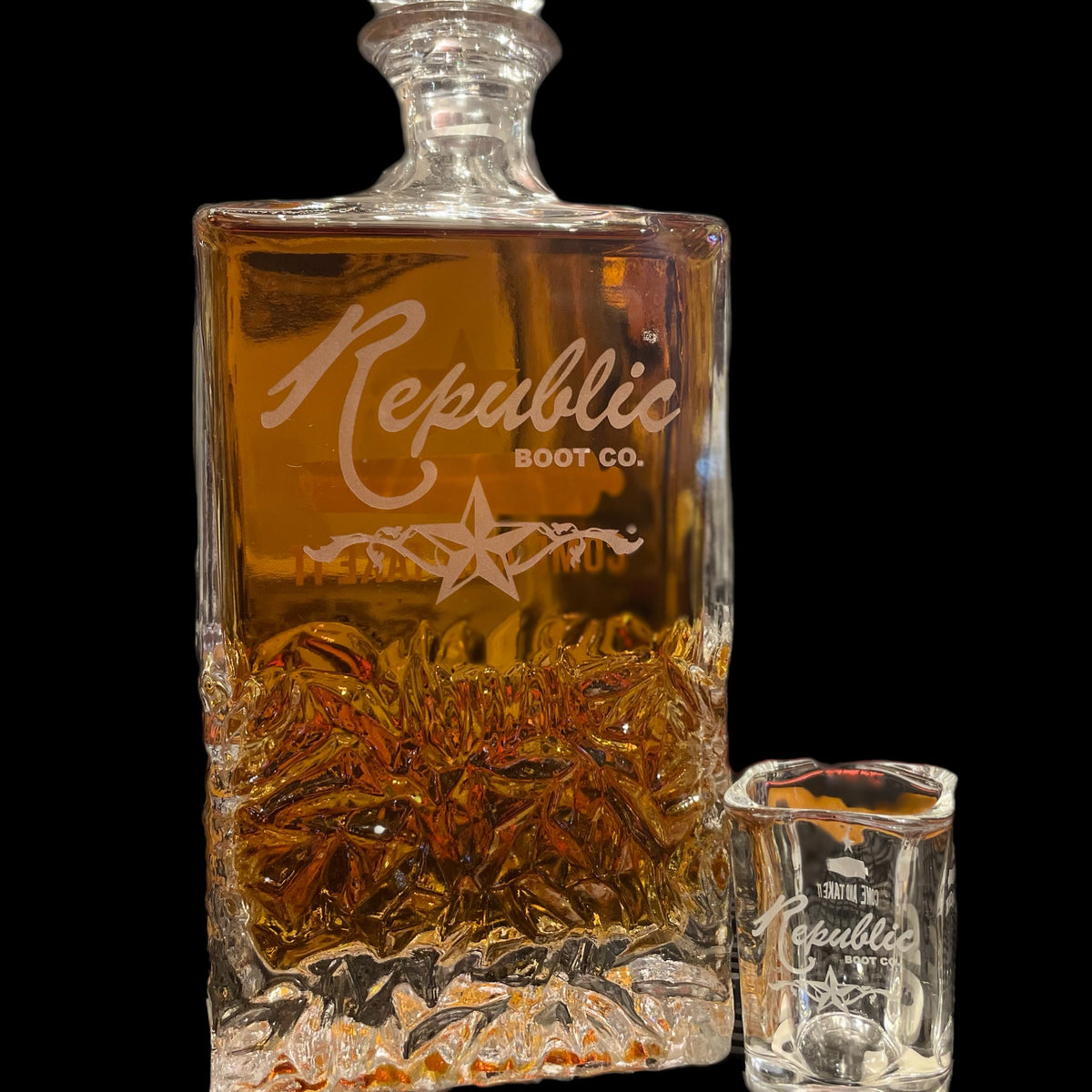 Whiskey Decanter and Shot Glasses