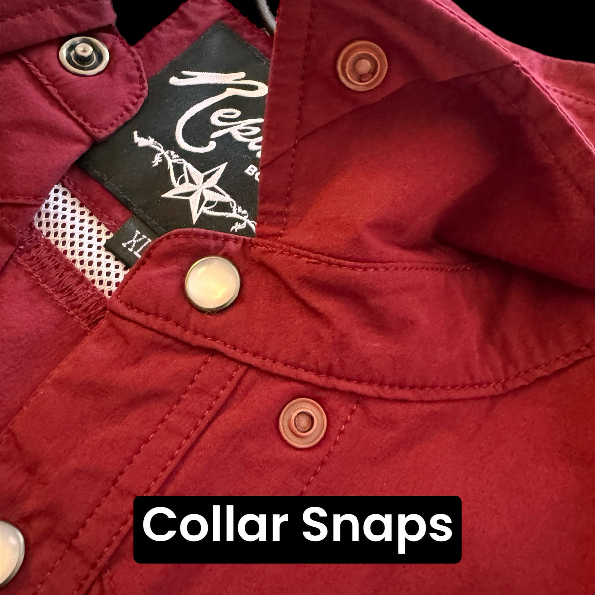 Republic performance shirt collar snaps