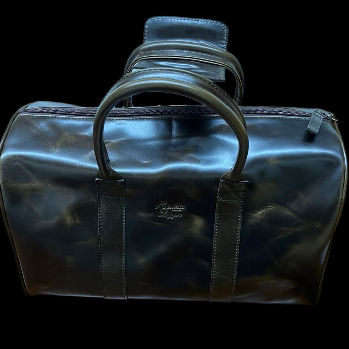 Premium Leather Small Duffle Bag - Nicotine