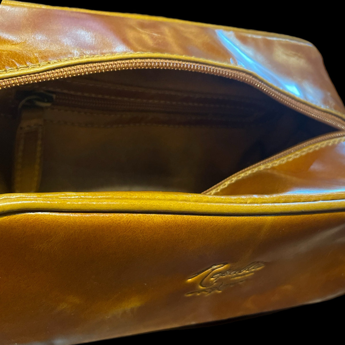 Boot Leather Toiletry Bag - Nicotine