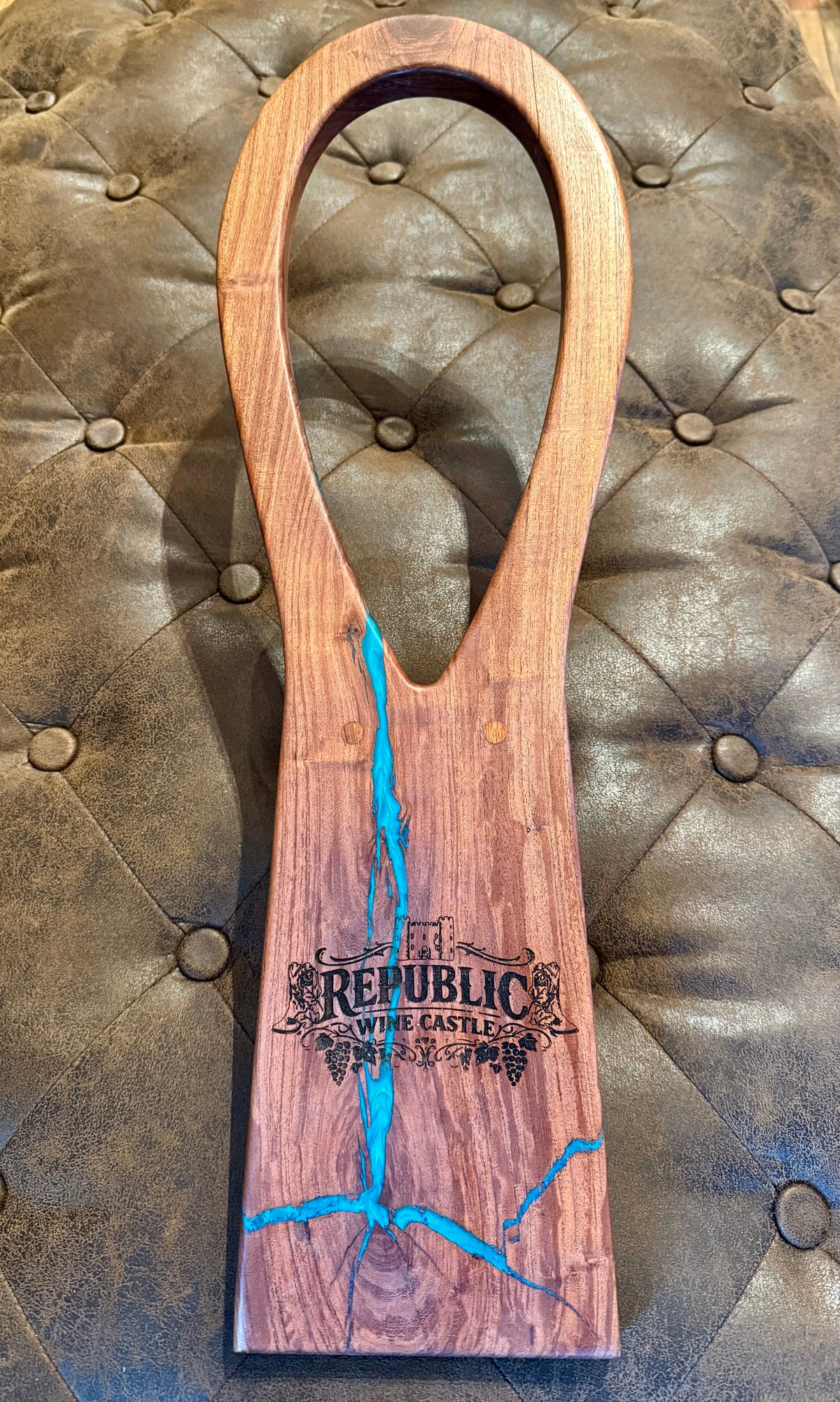 Wood/Turquoise Boot Jack