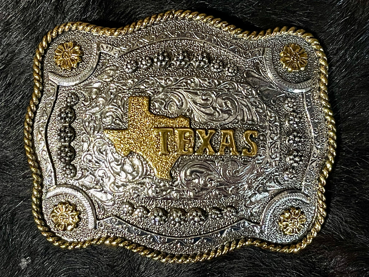 Texas State — Scallop Rope Edge Buckle #534-804M(A)