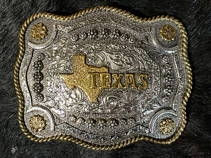 Texas State — Scallop Rope Edge Buckle #534-804M(A)