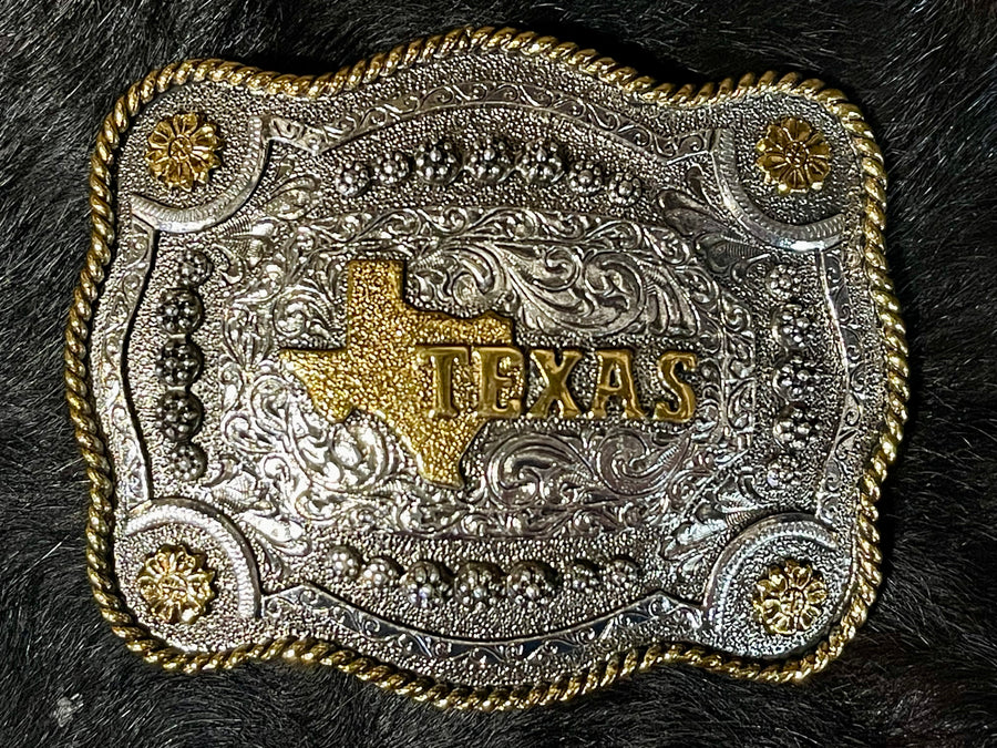 Texas State — Scallop Rope Edge Buckle #534-804M(A)