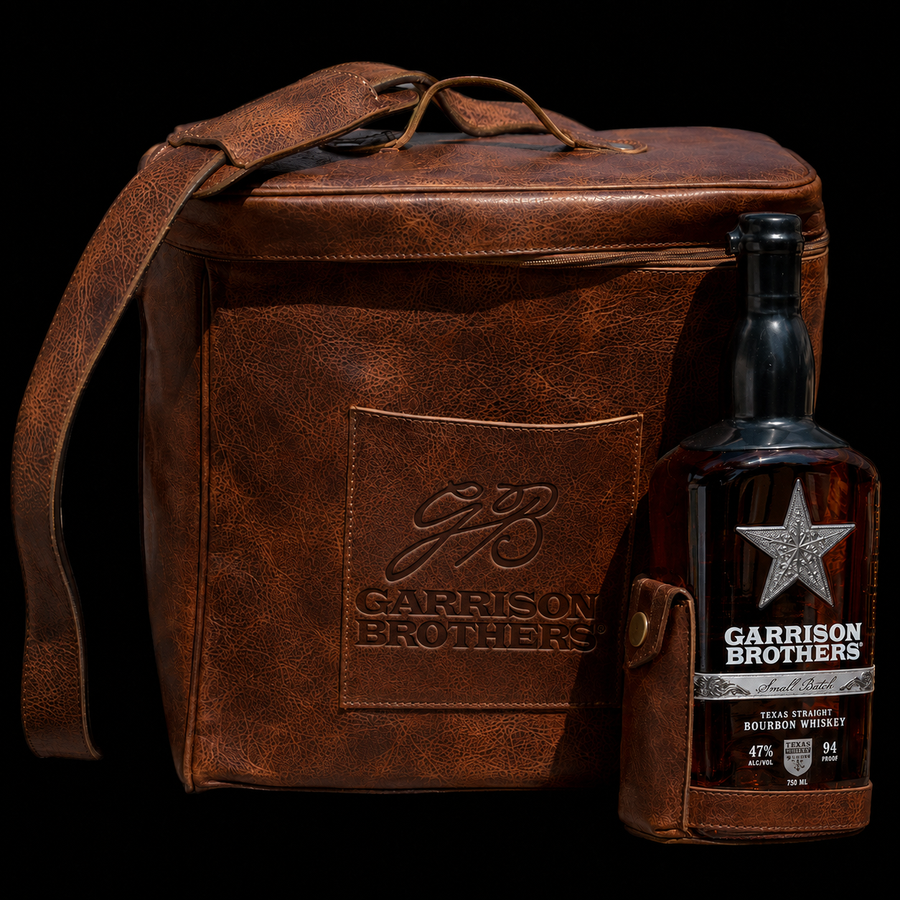 4 Bottle Whiskey Leather Carrier