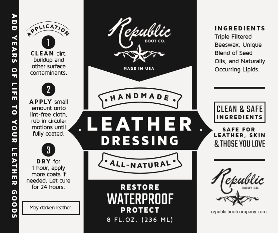 Republic Boot Co - Ultra Premium Кожаная повязка - ручной работы
