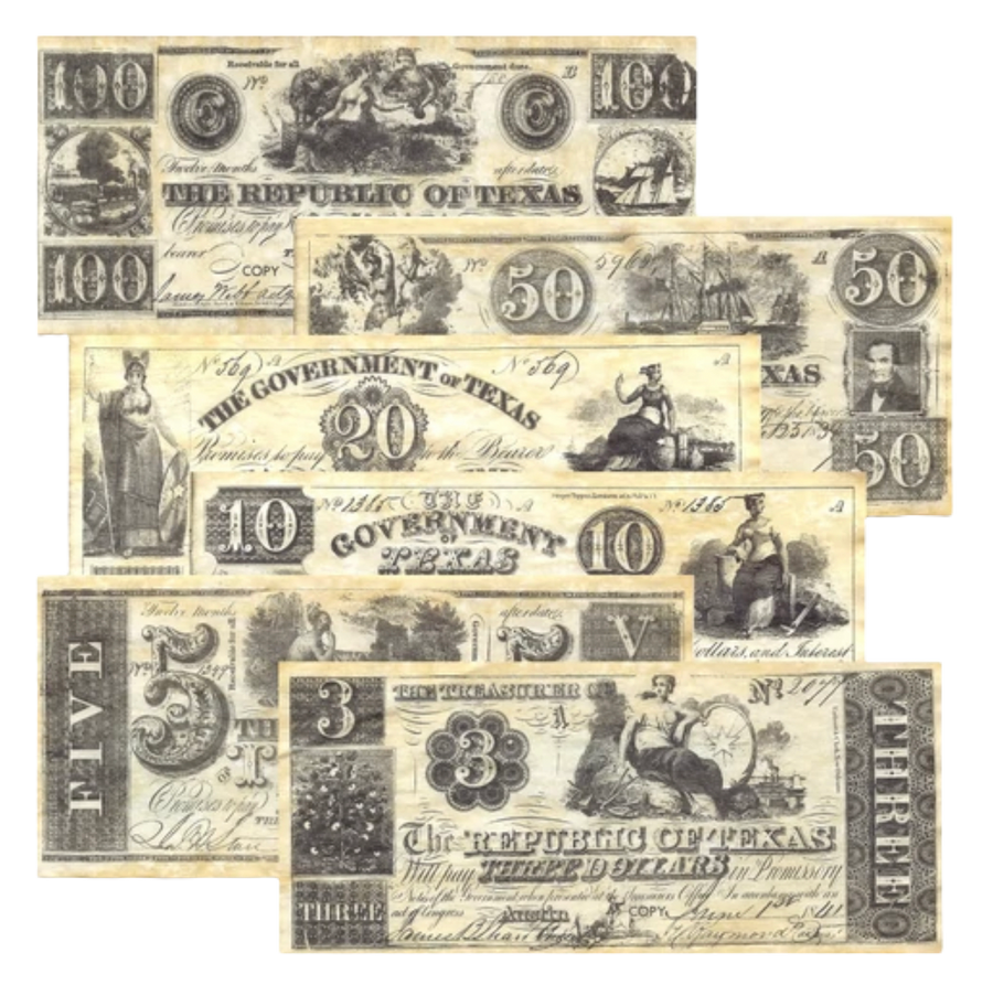 Republic of Texas Replica Money
