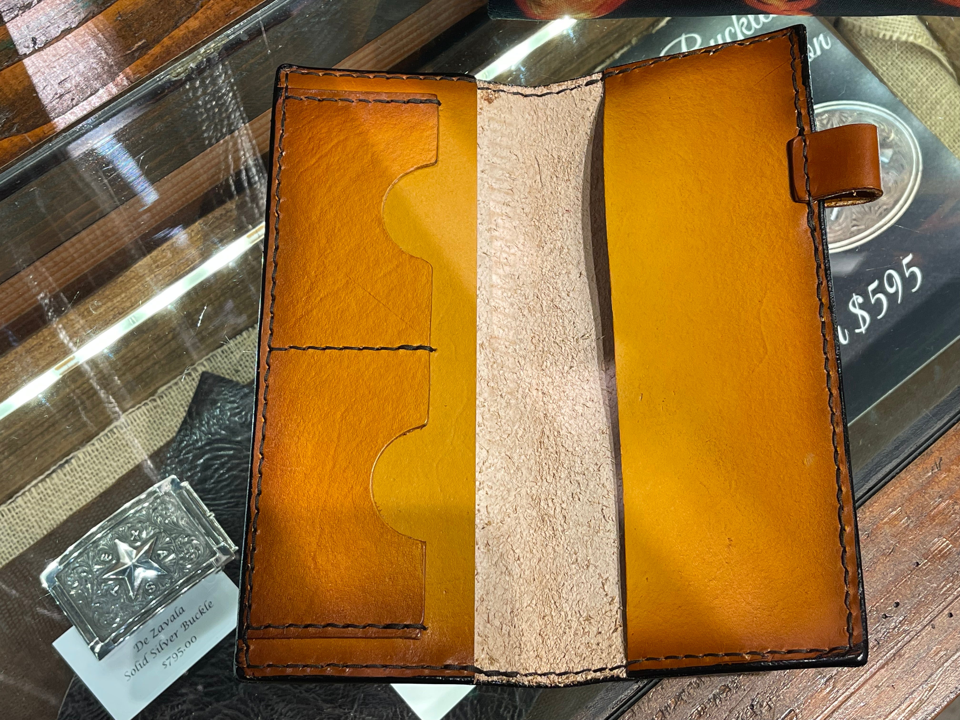 Handmade Custom Leather Items - All Handmade in Texas. Boot Jack, Tally Book, Pistol Case, Holster