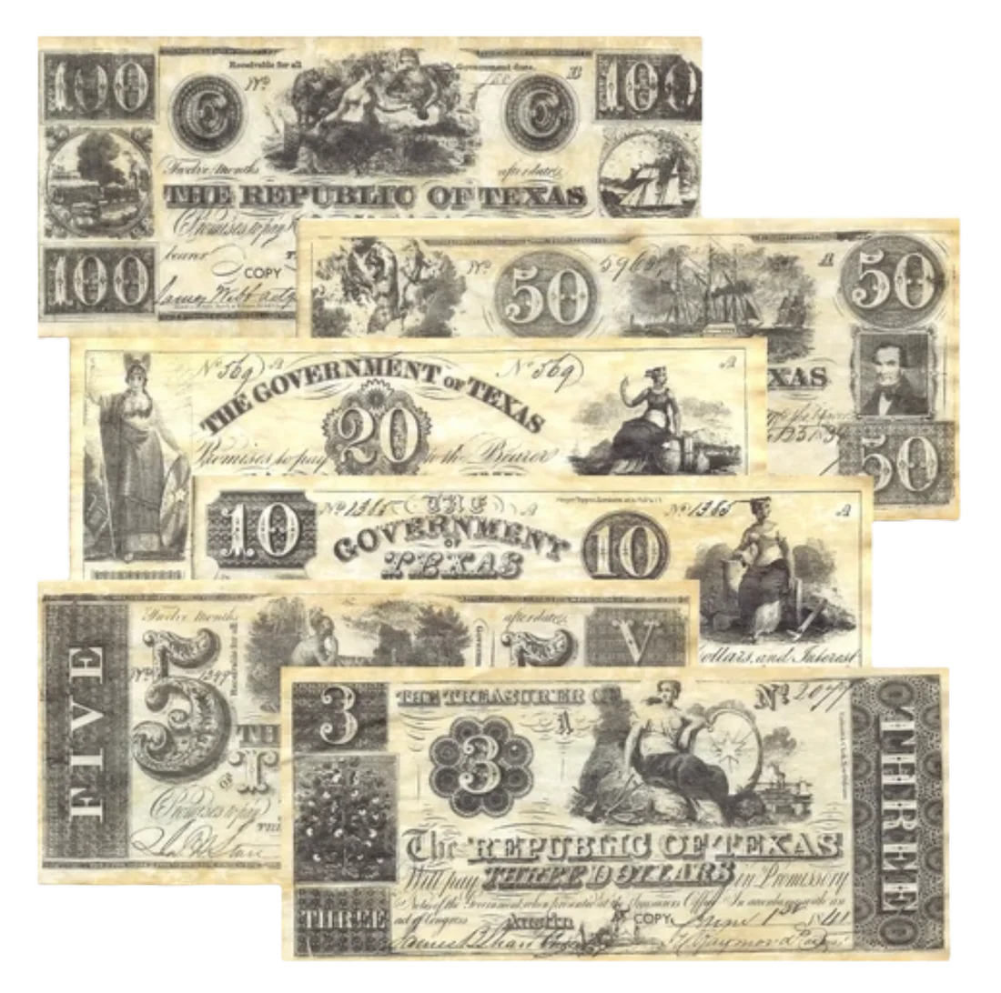 Republic of Texas Replica Money