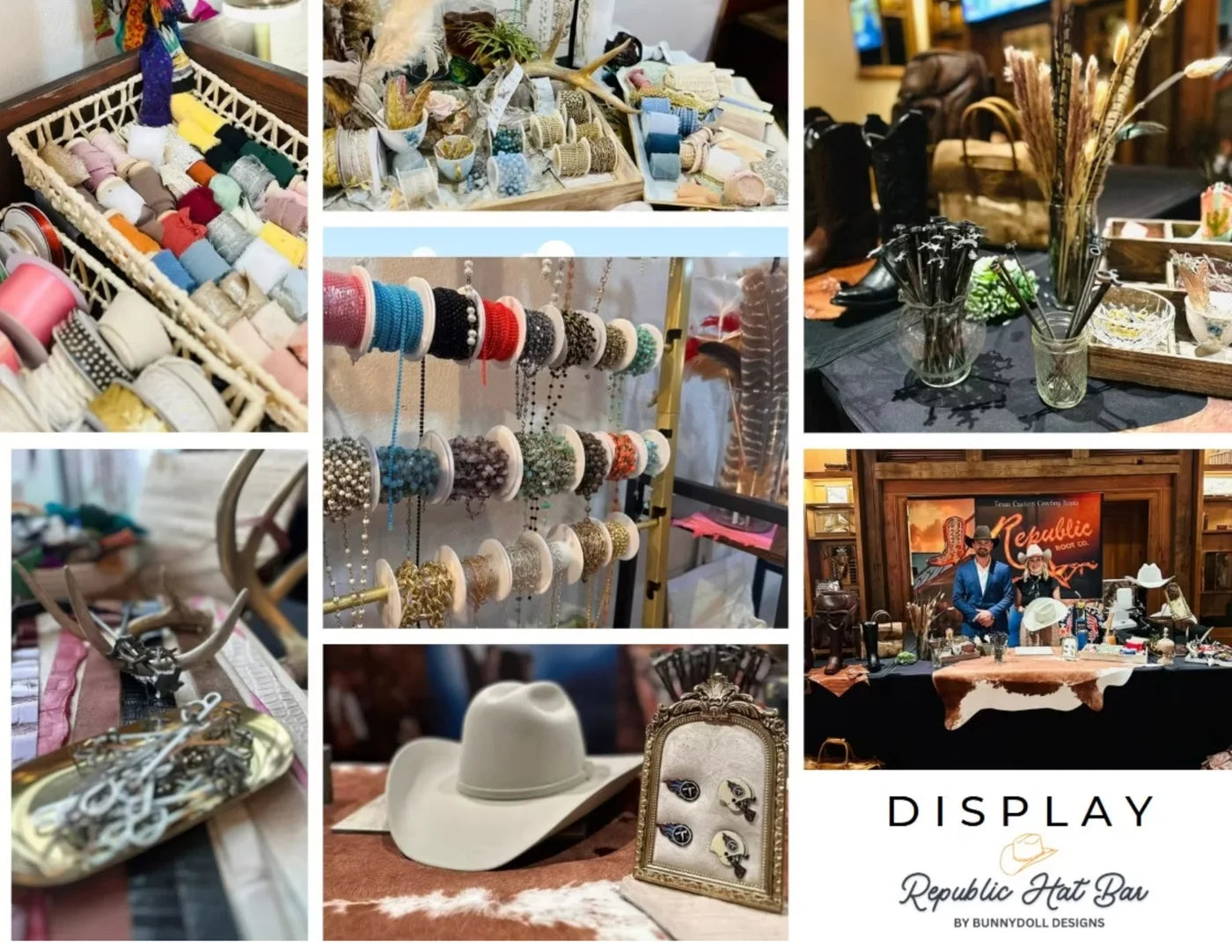 Republic Hat Bar selection of ribbons, beads, feathers and accessories