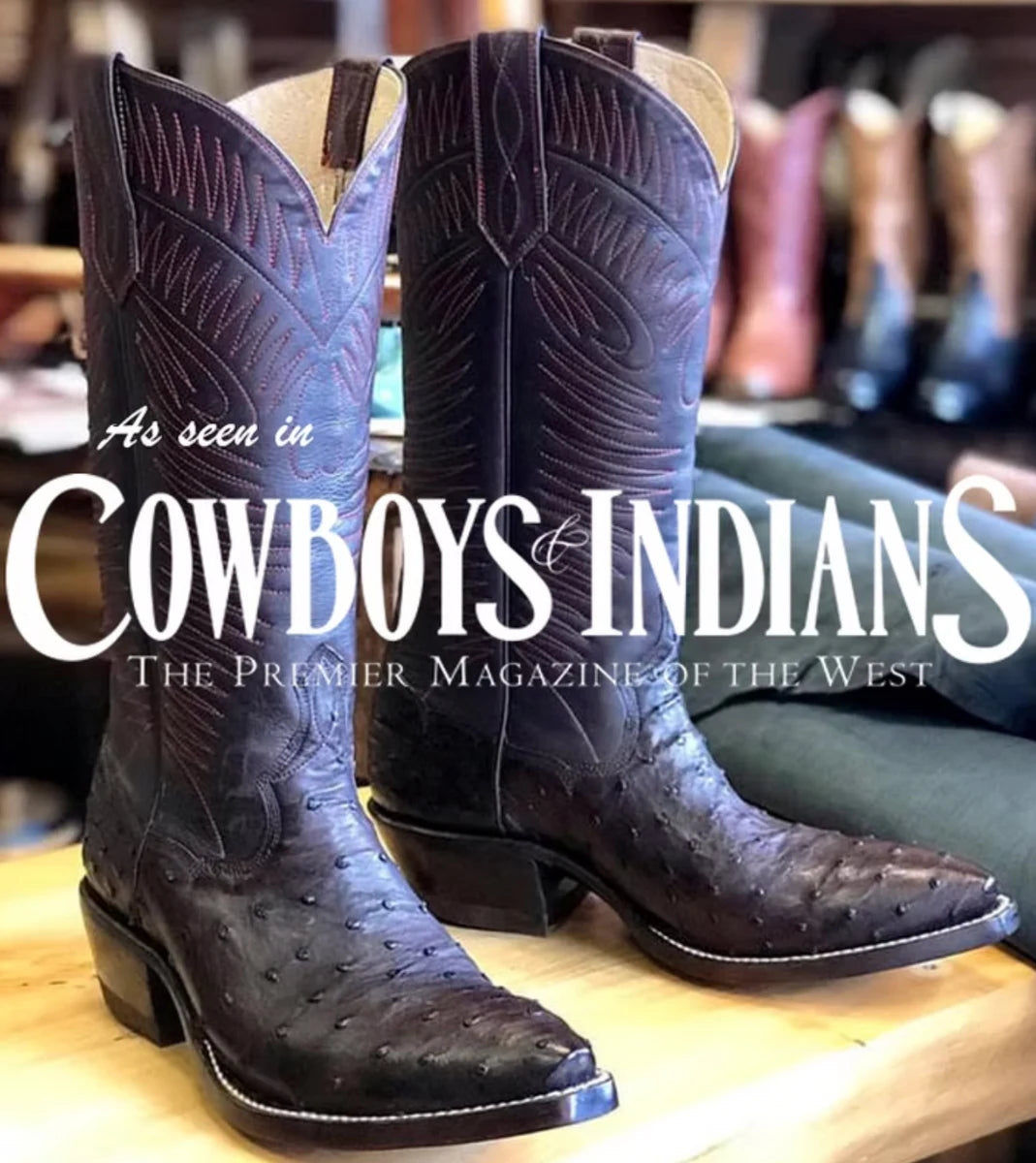 Republic boots featured in Cowboys & Indians magazine artwork